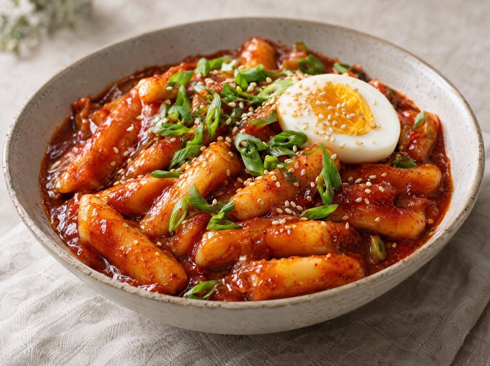 Tteokbokki mit Gochujang und Ei