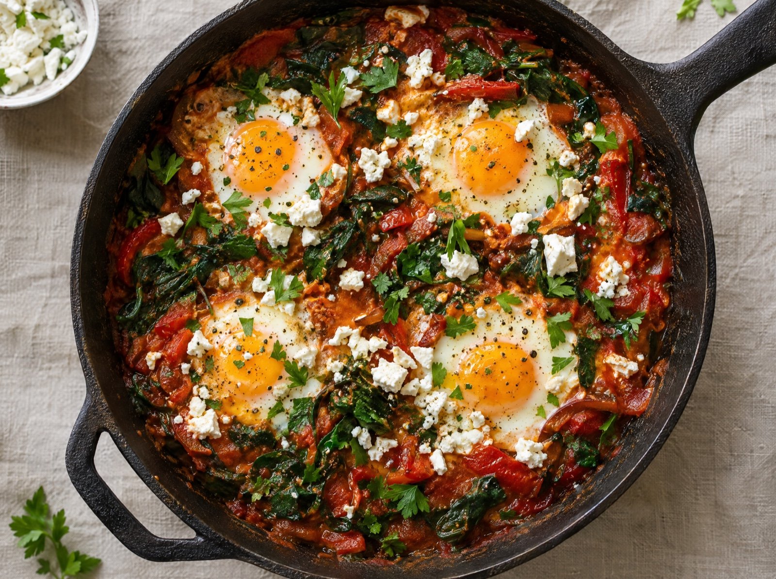 Shakshuka with Spinach and Feta