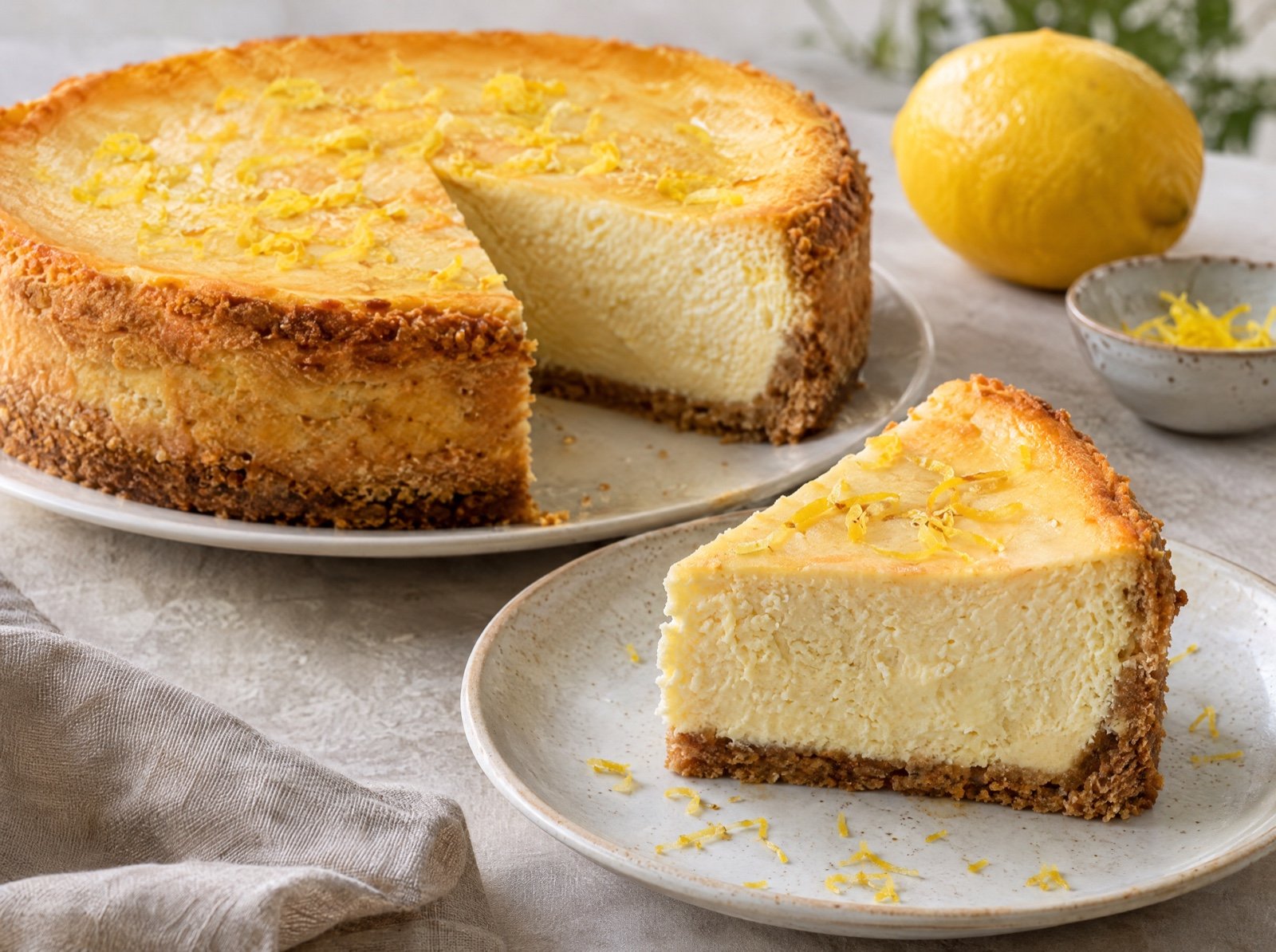 New-York-Cheesecake mit Zitrone