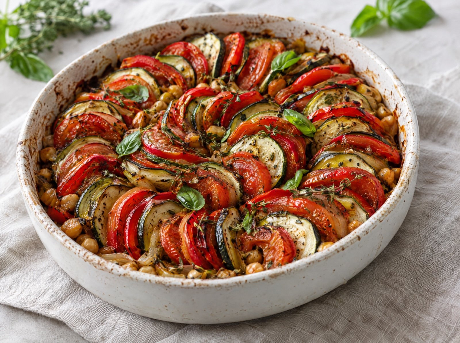 Provenzalisches Sommergemüse-Tian mit Kichererbsen