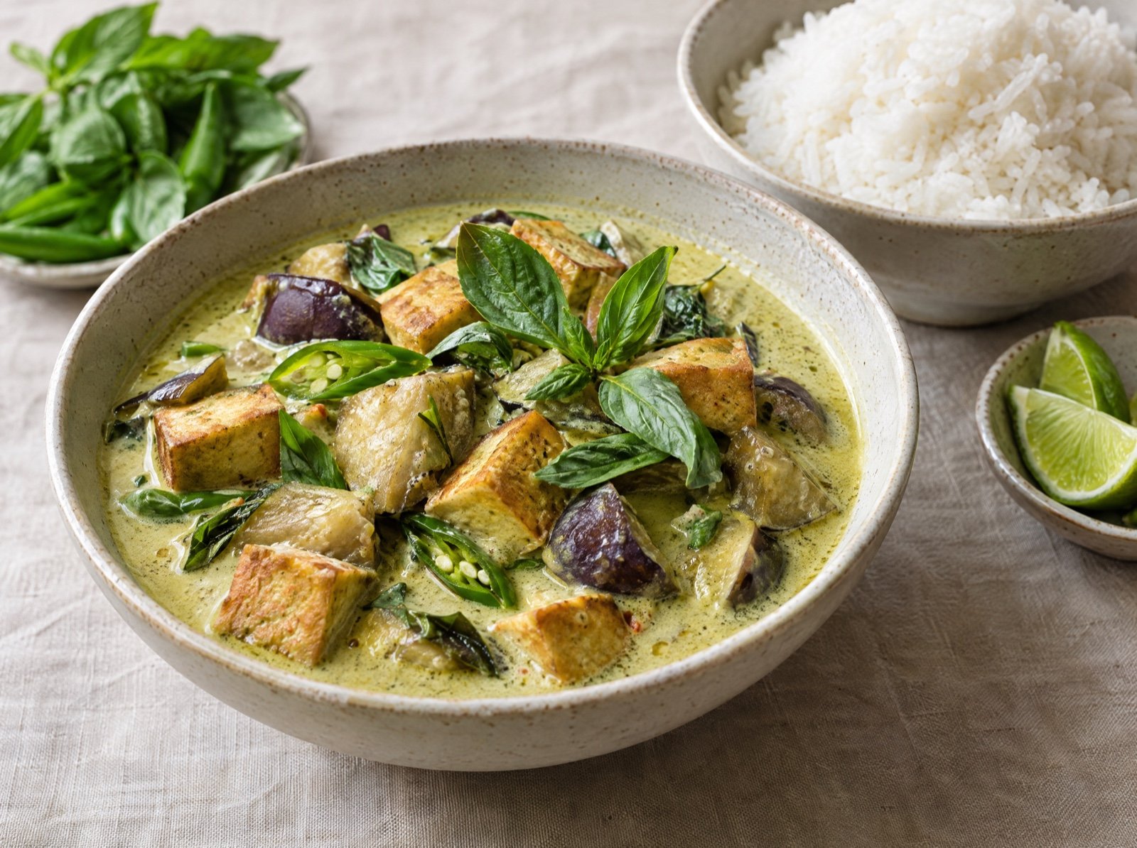 Green Thai Curry with Tofu and Eggplant