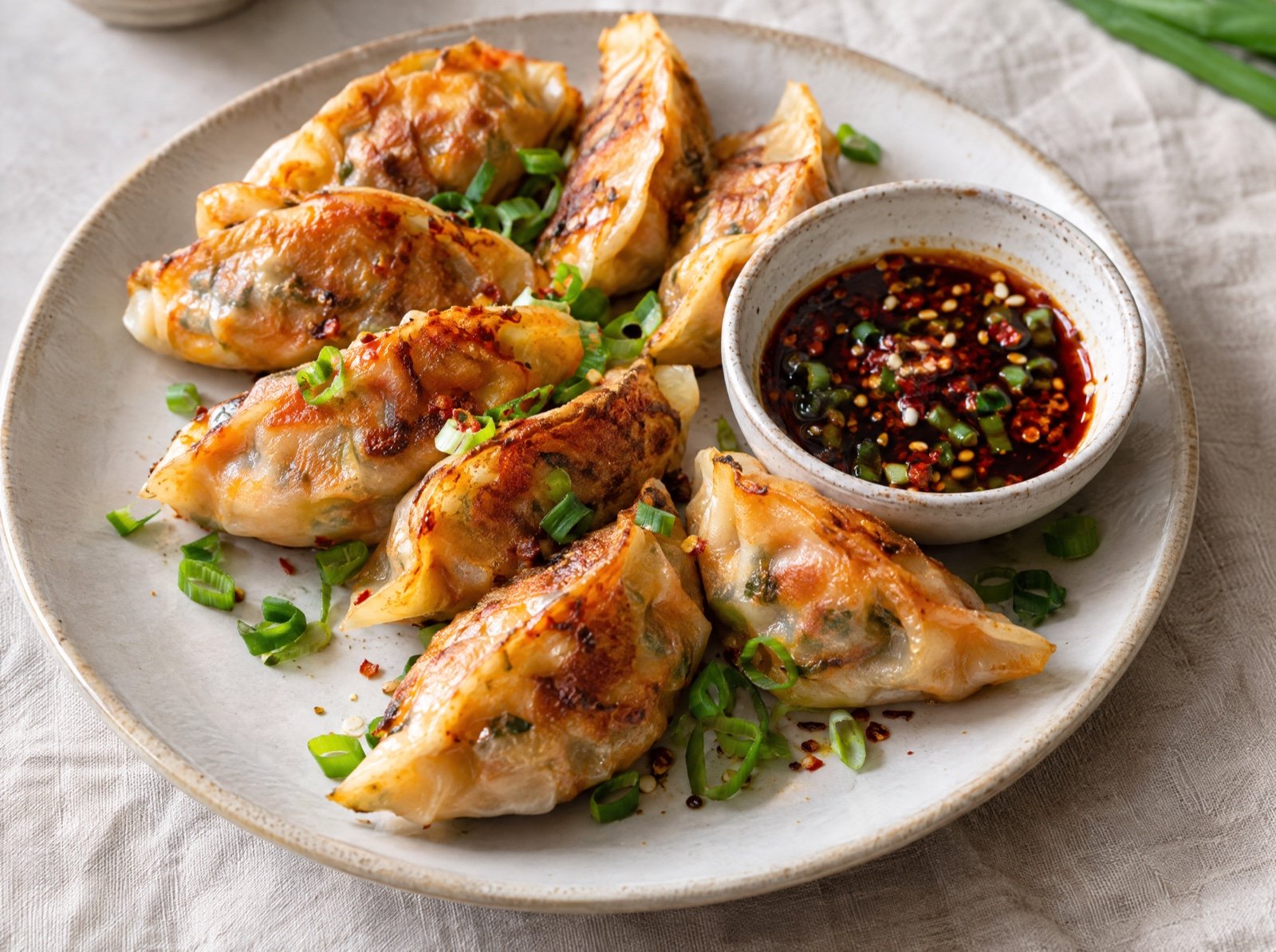 Scharfe koreanische Kimchi-Mandu mit Rinderhack