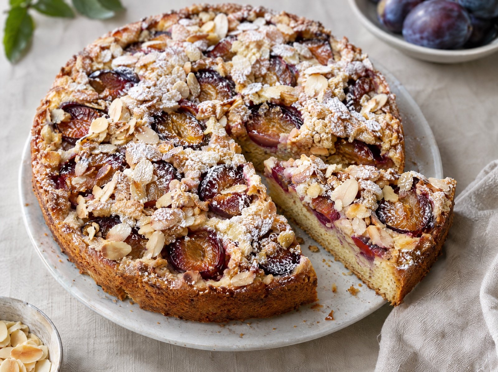 Zwetschgenkuchen mit Mandelkruste
