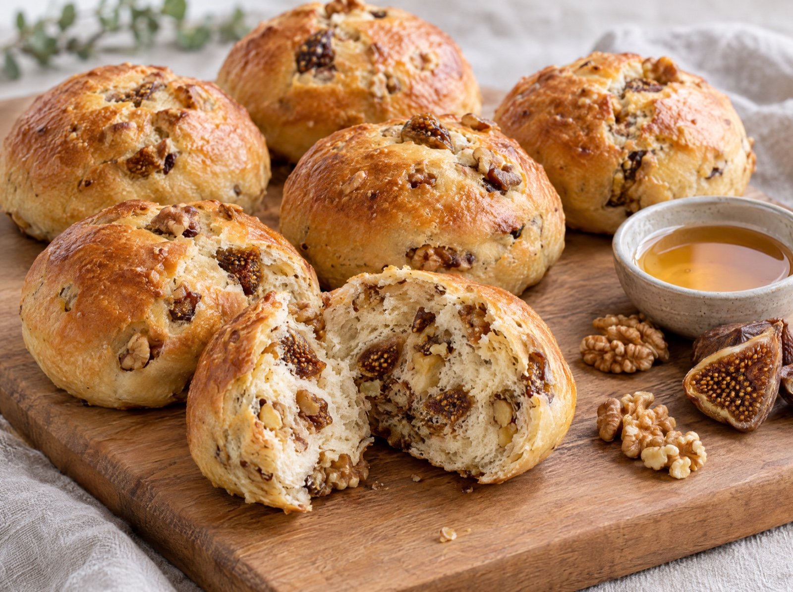 Feigen-Walnuss-Brötchen mit Honig