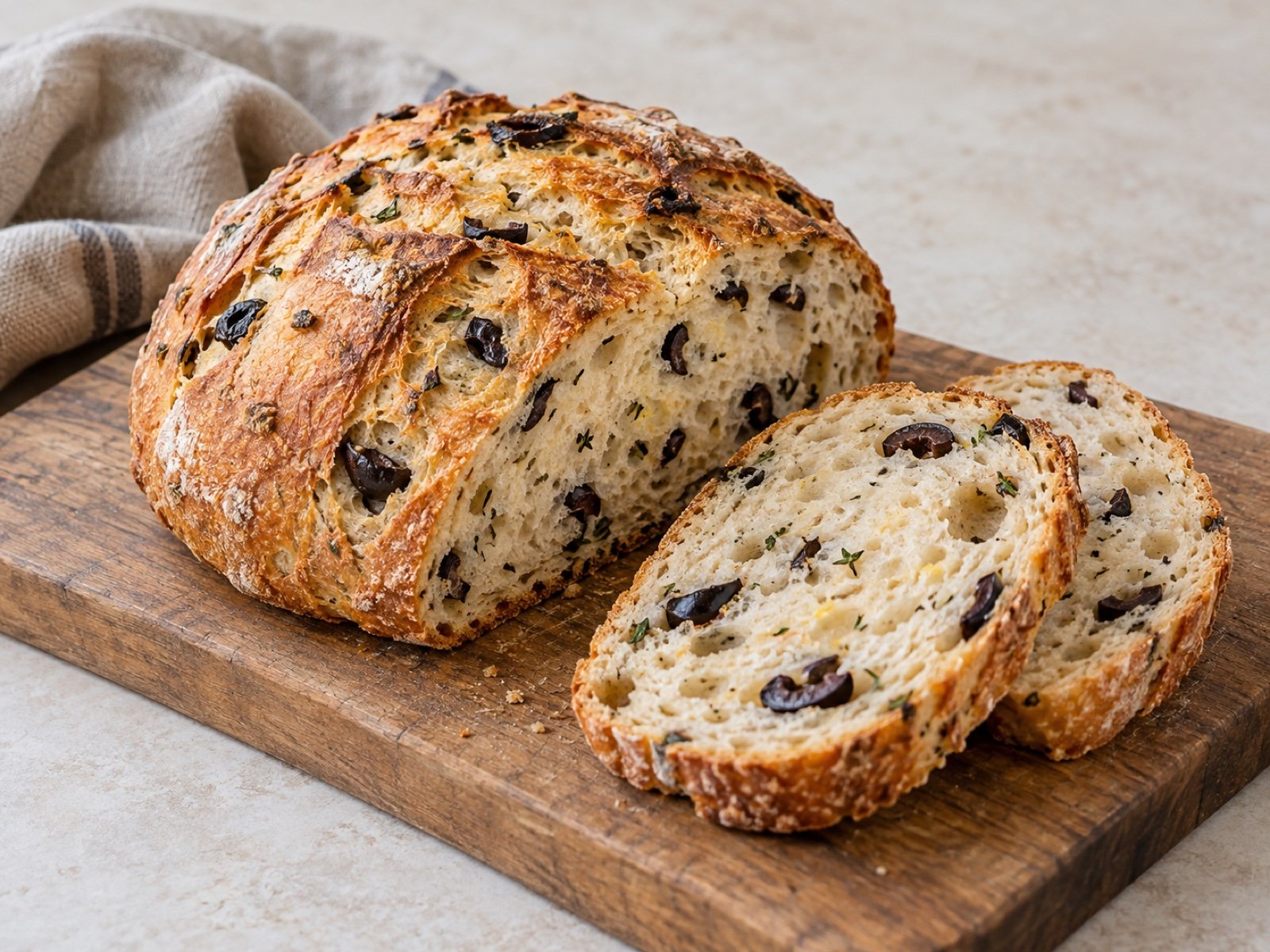 Olivenbrot mit Thymian und Zitrone