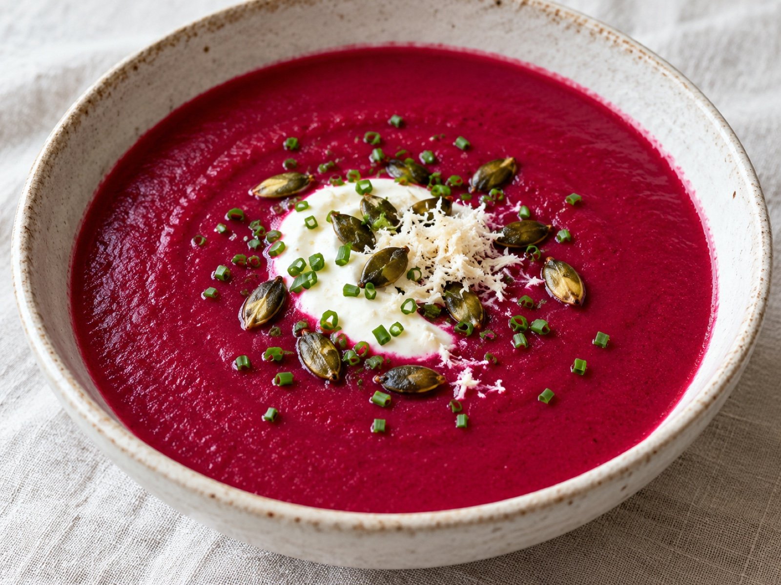 Rote-Bete-Suppe mit Apfel und Kren