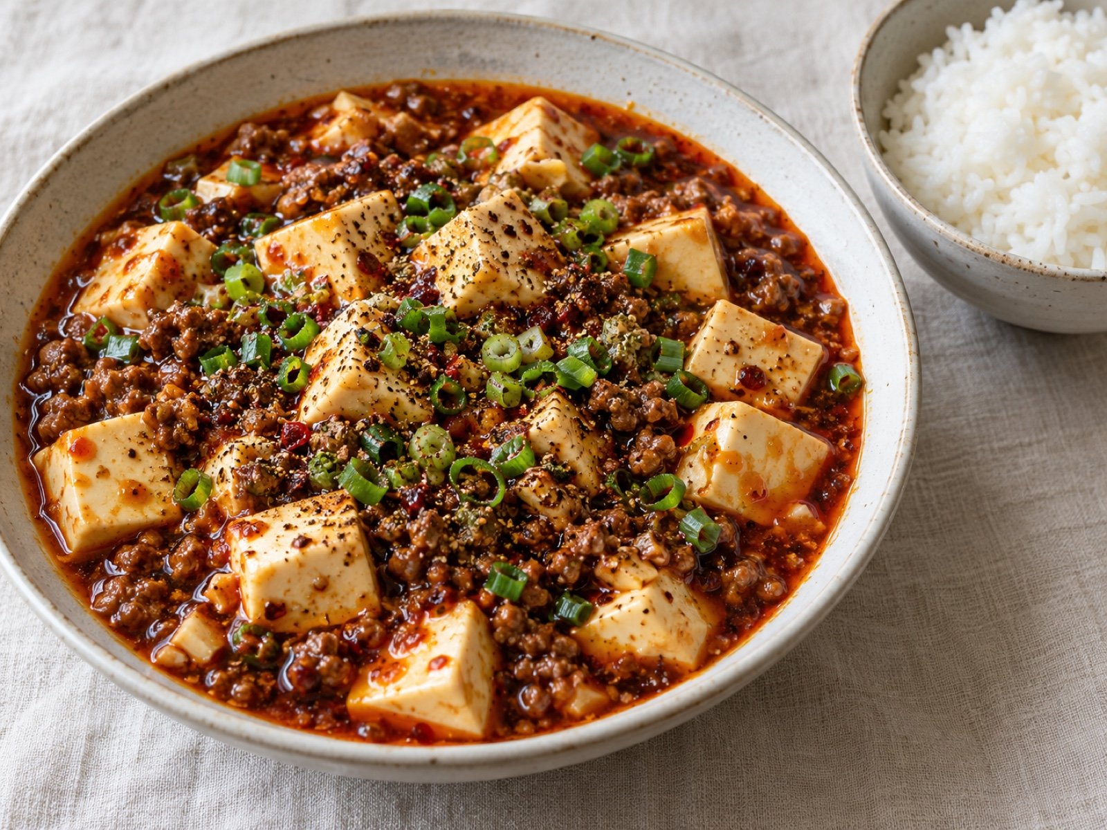 Mapo Tofu mit Hackfleisch und Szechuanpfeffer