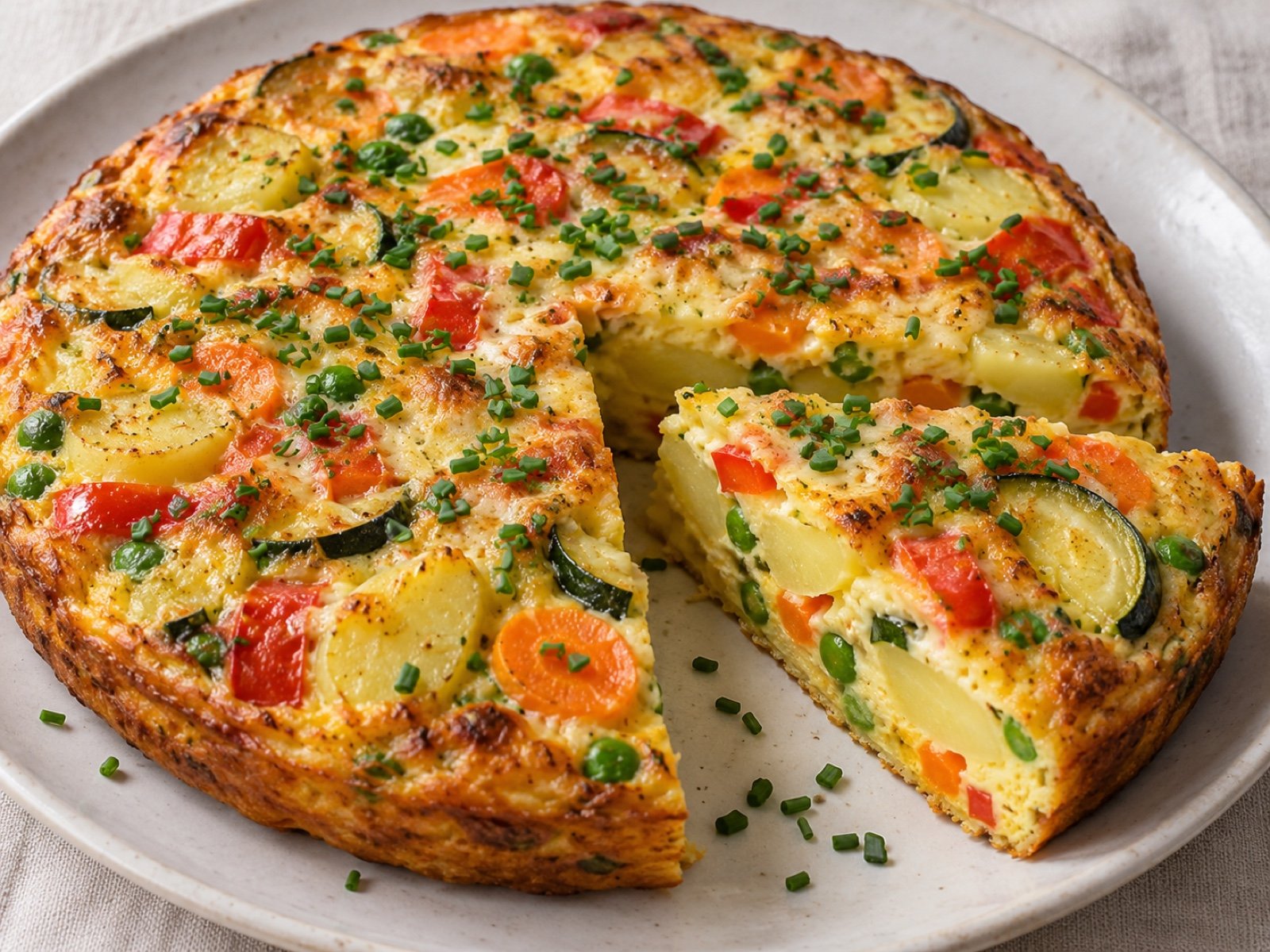 Bunte Ofen-Gemüse-Tortilla mit Kartoffeln