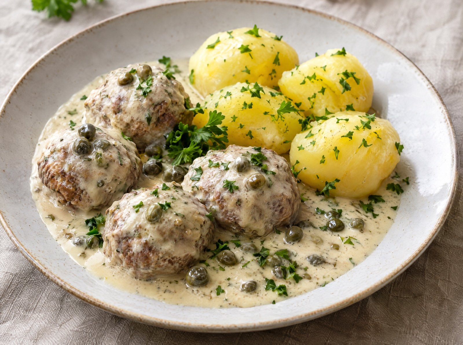 Königsberger Klopse mit Salzkartoffeln